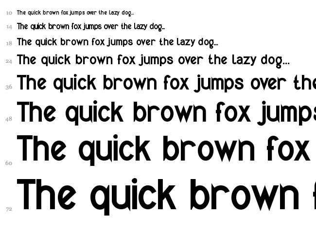 Quirkus font waterfall
